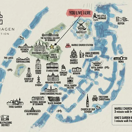 Luxury 'kings Garden View' 260m2 Prime Located Flat Apartment Copenhagen